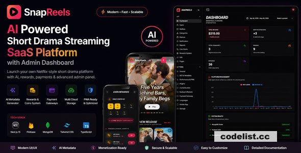 SnapReels v1.0.2 - Short Drama Streaming SaaS Platform
