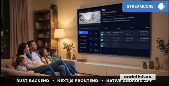 StreamCore 1.2.0 - IPTV/OTT Platform with Reseller Panel & Android TV App